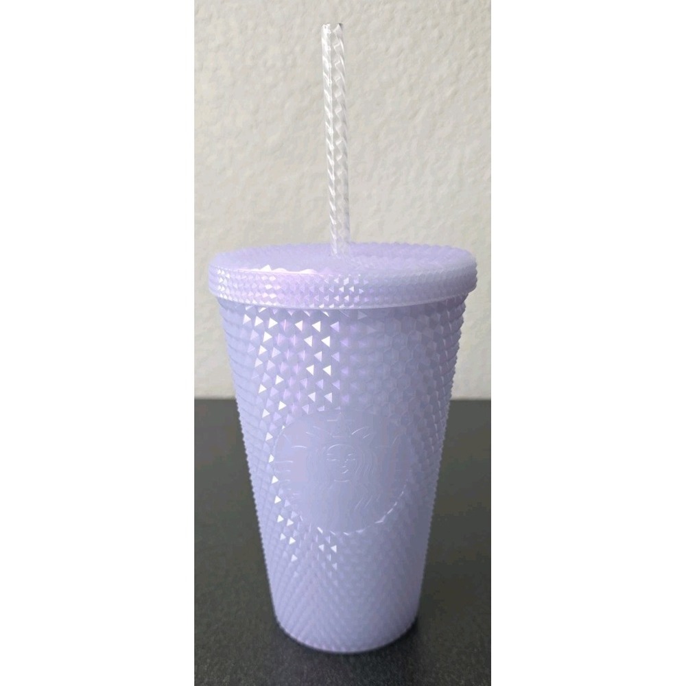 Starbucks 2021 Studded Winter Holiday Icy White Lilac Bling Cup Tumbler 16oz